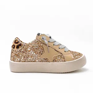 Модные 2022 золотые повседневные ботинки для мальчиков и девочек CCDB брендовая леопардовая печать детская спортивная обувь Дизайнерские кроссовки для детей ясельного возраста