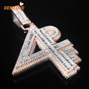 GEMLOVE Number Diamond Pendant <b>D</b>-F Clarity Iced Out Nightclub Rapper Hip Hop <b>Necklace</b> Charm - Product Image 4
