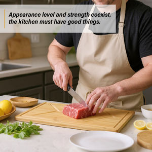 Tablas de Cortar de Bambú Natural al por Mayor WDF con Asas Laterales, Tabla de Cortar con Ranura para Jugos - Product Image 3