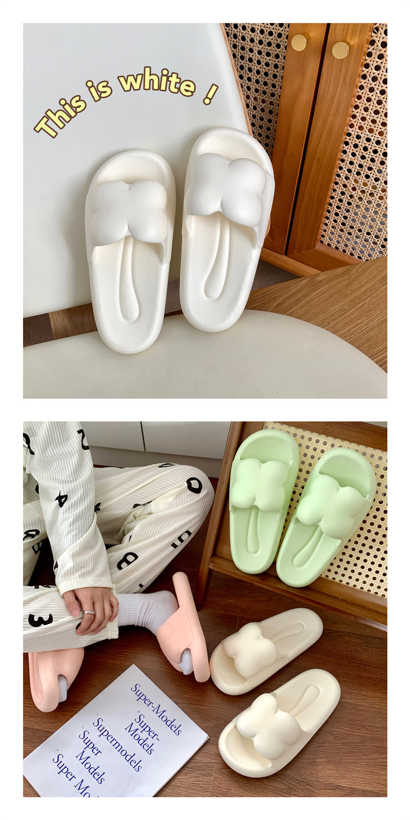 Thick Platform Bathroom Home Slippers Rubber PVC Slides Slippers for Women