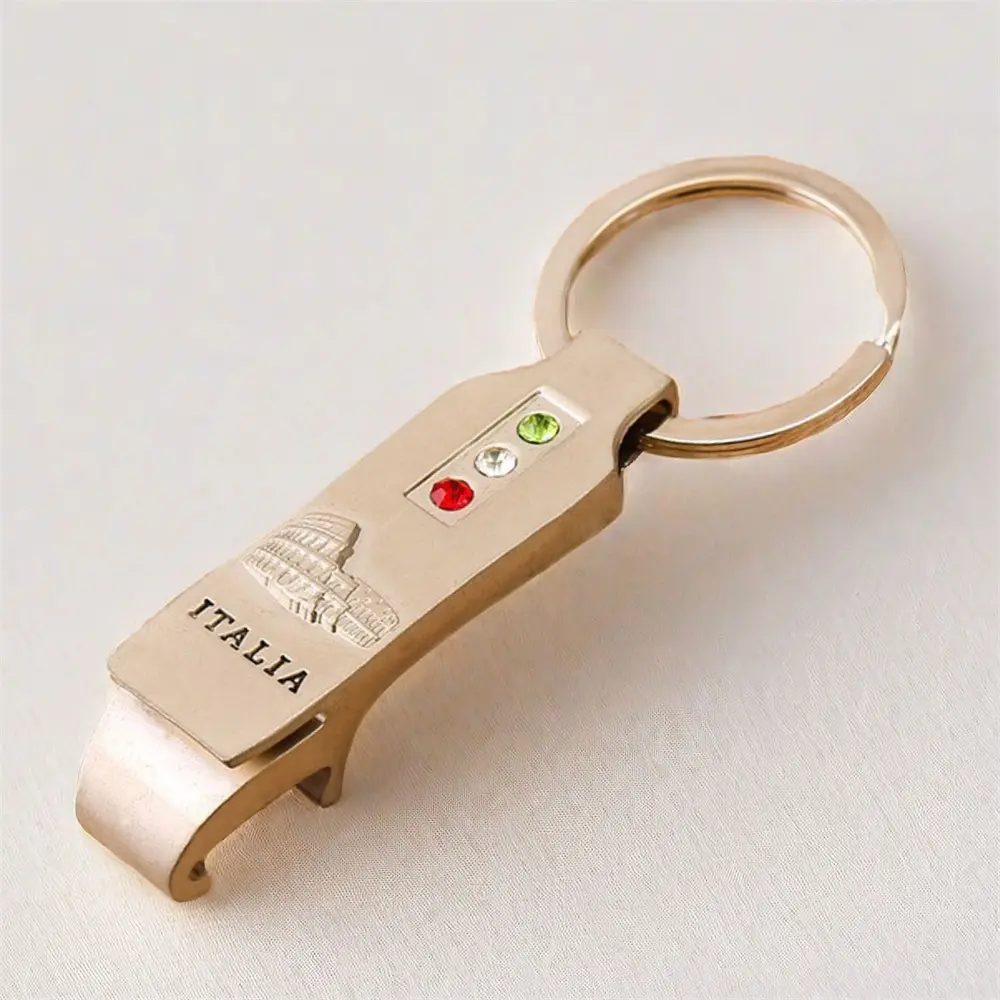 Ouvre-bouteille de chaîne de clé de logo de conception personnalisée en gros avec le métal