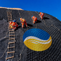Géocellules perforées texturées flexibles en HDPE pour la construction de voies d'accès, de routes et de murs de soutènement avec conception de modèle 3D