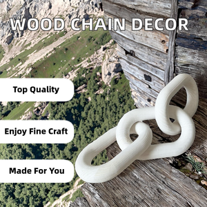 Novedad, Decoración de Cadena de 3 Eslabones con Patrón de Naturaleza Muerta en Madera de Mango Ligera, Decoración Moderna para el Hogar de Estilo Rústico, Directo de Fábrica - Product Image 2