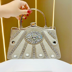 Bolso de mano de moda para mujer con diamantes, bolso de noche con diamantes de imitación, bolsos de mano vintage de PU, bolso elegante para mujer, bolso para damas - Product Image 1