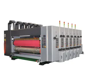Impresión flexográfica y troqueladora Máquina ranuradora rotativa para la fabricación de cajas de cartón