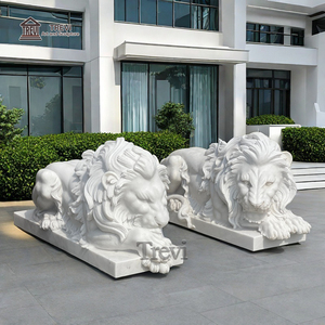 Sculpture en <span class=keywords><strong>pierre</strong></span> réaliste Sculpture animale <span class=keywords><strong>Statue</strong></span> de <span class=keywords><strong>lion</strong></span> endormi en marbre - Product Image 2