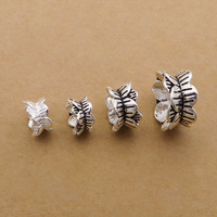 Perles d'espacement en argent 925 en forme de fleur pour la fabrication de bijoux fantaisie, bracelets, colliers et accessoires
