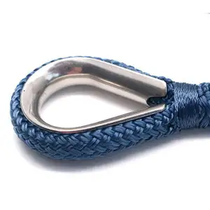 nylon/polyester fishing marine mooring boat anchor double braided rope with thimble or splice