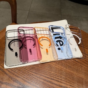 เคสโทรศัพท์อะคริลิกใสแบบแม่เหล็กสีดำเชอร์รี่เบอร์กันดี ฝาหลังสีน้ำเงินแชมเบรย์ สำหรับ iPhone 18 17 16 15 pro max - Product Image 6