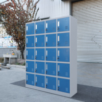 Casier métallique 20 portes robuste en acier pour école, gymnase, vestiaire, armoire de rangement