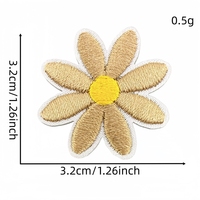 3 tailles de patchs brodés floraux colorés et mignons en polyester, motif marguerite, thermocollants ou à coudre, pour sacs, chapeaux et sacs à dos