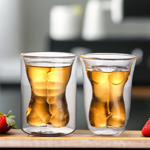 Copo de Shot de Parede Dupla para Bar, Copo de Whisky com Design de Mulher Nua para Cerveja e Licores - Product Image 5