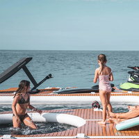 Plateforme flottante personnalisable en matériau Drop Stitch pour piscine, quai ou île gonflable, idéale pour les rivières et les yachts