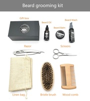 Boyfriend suami ayah Set hadiah terbaik Set minyak jenggot sisir Balsem sikat perawatan jenggot Kit pertumbuhan pria Set hadiah