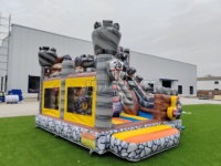 Château gonflable commercial certifié CE, thème chevalier médiéval, avec toboggan, en PVC, pour la location