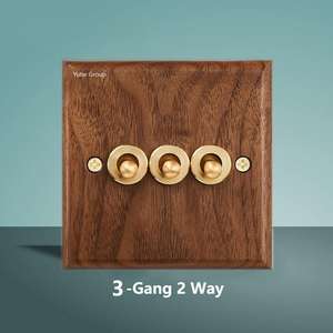 Prise murale universelle à panneau tactile pour lampe antique, en noyer noir massif, faite à la main, style rétro, interrupteur électrique 16A norme britannique - Product Image 4