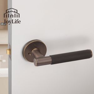 Cerradura de Puerta de Privacidad Bronce Café Latón Manija sin Llave para Baño Cerradura de Baño Individual Cerradura de Puerta de Paso Herrajes de Baño de Latón - Product Image 1