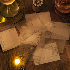Papel de Material Retro de la serie de caídas nocturnas, Material decorativo para diario, negro <span class=keywords><strong>y</strong></span> blanco, 20 hojas - Product Image 4