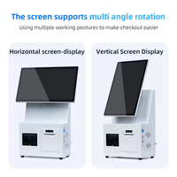Cajero Automático para Tiendas Sin Personal con Sistema Windows, con Impresora de Recibos y Escáner de Código de Barras, Dedicado para Uso de Cajeros
