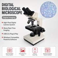 Microscopio Biológico Digital con Cámara de Alta Resolución USB 2.0 para Laboratorio y Enseñanza, Plug and Play, Windows MSS-M-D8T