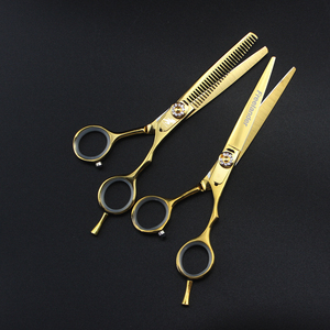 <span class=keywords><strong>Ciseaux</strong></span> de coiffure professionnels FMB-12 dorés de 6,0 pouces, nouveau design tendance, <span class=keywords><strong>ciseaux</strong></span> plats et <span class=keywords><strong>ciseaux</strong></span> à dents HS-674 - Product Image 1