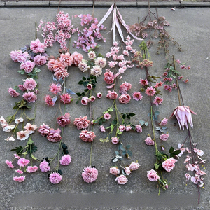 RK271 Promotion Fleur Artificielle Rose Pivoine <span class=keywords><strong>Hortensia</strong></span> en Soie Plastique Rose pour Décoration de Mariage et d'Intérieur Vente en Gros - Product Image 2