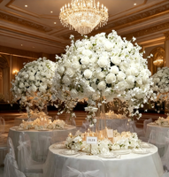 Boule de fleurs artificielles 5D, centre de table de mariage, rose en soie, de haute qualité, durable, arrangement de table pour décoration de réception de luxe