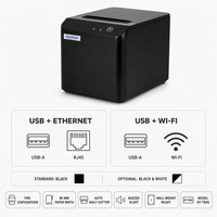 Imprimante thermique de reçus 80 mm avec coupe-papier automatique et alerte sonore, imprimante de tickets POS murale USB Ethernet pour restaurant et cuisine