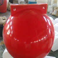 Bouée de marquage marine en mousse de polyéthylène résistante aux UV, longue durée, diamètre 400 mm, épaisseur de paroi 5 mm, flottabilité 25 kg, rouge-orange