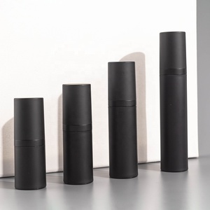 Tùy chỉnh bán buôn nhựa Matte đen Phun chai không có không khí phun chai 15ml 30ml <span class=keywords><strong>50ml</strong></span> với nắp màu đen - Product Image 2