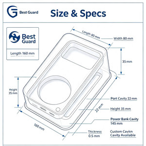 Empaque de Plástico PET Ecológico Personalizado Tipo Blister para Cable de Datos <span class=keywords><strong>USB</strong></span>, Bandeja de Exhibición para Accesorios Electrónicos de Consumo - Product Image 2