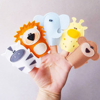 Éducation précoce Animal feutre doigt marionnettes doux en peluche jouets à main pour semblant jouer et préscolaire