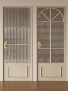 <span class=keywords><strong>Puerta</strong></span> <span class=keywords><strong>Interior</strong></span> de Vidrio Abatible Francesa de Aluminio con Arco Superior y Líneas Rectas - Product Image 2