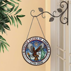 Stained Glass Suncatcher Pendant United States Of America 1776 2026 Commemorative <b>Hanging</b> Decor - Product Image 2