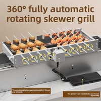 ZT-044-06 Grille de barbecue automatique en forme de papillon améliorant l'arôme, tournebroche à largeur réglable, alimentation 5V compatible AC/DC