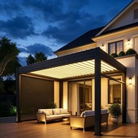 Pergola modulaire en aluminium 2x2m à 8x8m, toit rigide imperméable, taille personnalisée, pour villa, cour ou patio extérieur