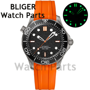 Montre mécanique analogique pour homme personnalisable DIY 41 mm en acier inoxydable, mouvement NH35A, date à 6 <span class=keywords><strong>heures</strong></span>, bracelet en caoutchouc, lunette rotative - Product Image 5