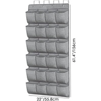 Organisateur de chaussures suspendu sur la porte avec 24 poches, organisateur de chaussures suspendu pour porte, sacs de rangement pour chaussures de grande capacité