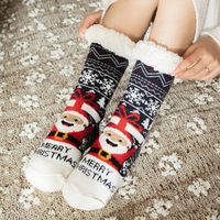 Xianghui haute qualité épais confortable moelleux pantoufle chaussettes hiver cabine confortable chaud noël polaire jetable équipage longueur tricoté