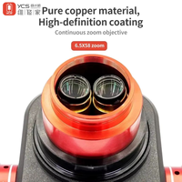 Microscope trinoculaire YCS 6575X avec base + caméra 4K et lumière LED pour outil de vérification de soudure de carte mère de téléphone portable