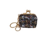 Mini sac pendentif style designer, petit étui porte-clés, accessoire de suspension pour sac, joli sac de rangement pour écouteurs, sac pendentif porte-clés
