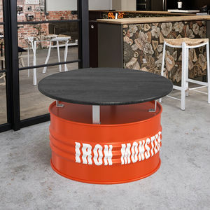 Muebles de Bar Comerciales Modernos de Estilo Industrial Vintage, Juego de Mesa y Sillas de Hierro Forjado con Tambor de Aceite, para Cafetería, Tienda de Té con Leche, Estilo Moderno - Product Image 6