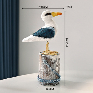 Sculpture murale en bois écologique représentant un oiseau de la <span class=keywords><strong>mer</strong></span> Méditerranée, faite à la main, HYS17, pour la chambre des enfants, l'étagère, le meuble TV, cadeau pour la maison - Product Image 2