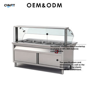 Scaldavivande Commerciale CFT a 6 Vasche con Controllo della Temperatura per Feste, Ristoranti, <span class=keywords><strong>Hotel</strong></span>, Bagnomaria Elettrico in Acciaio Inox - Product Image 2