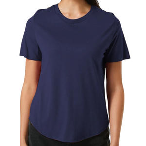 Camiseta sólida informal de estilo veraniego para mujer con mangas cortas y tela de algodón suave diseñada para la comodidad diaria - Product Image 5