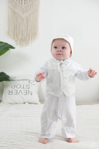 Nimble coton satin bébé garçon baptême baptême occasion spéciale vêtements de bébé en gros - Product Image 4