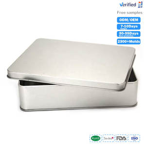 Прямоугольная металлическая жестяная коробка с принтом на заказ, большая упаковка, металлическая подарочная коробка для шоколада, бесшовная металлическая жестяная коробка - Product Image 1