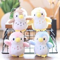 En gros, Mini porte-clés pingouin en peluche mignon et moelleux, jouet animal en peluche, pendentif, breloque de sac, porte-clés