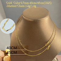 Cadena de eslabones chapada en oro y plata 925 clásica, collar en capas con nombre personalizado, suministros para joyería