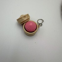 Cadeau : Mini sac de dumplings non compressé, bouton anti-stress en forme de pain vapeur, gadget de soulagement par compression, pendentif porte-clés